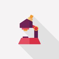 microscope flat icon with long shadow N24