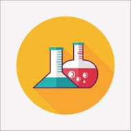test tube flat icon with long shadow N79