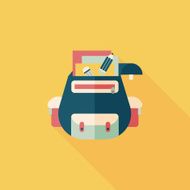 backpack flat icon with long shadow N46
