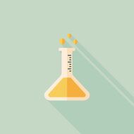 test tube flat icon with long shadow N81