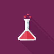 test tube flat icon with long shadow N82
