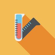 test tube flat icon with long shadow N83