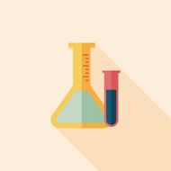 test tube flat icon with long shadow N85