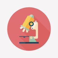 microscope flat icon with long shadow N25