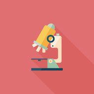 microscope flat icon with long shadow N26
