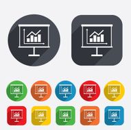 Presentation billboard sign icon Diagram symbol N24