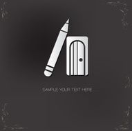 Pencil symbol on dark background vector