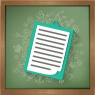 Document design on blackboard background clean vector