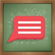 Speech design on blackboard background clean vector N3