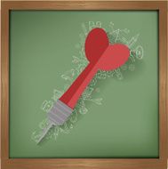 Dart design on blackboard background clean vector