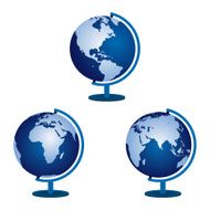 Three globe on a white background
