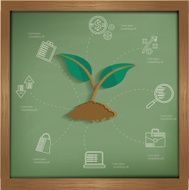 Growth business concept on blackboard background clean vector N2