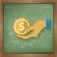 Dollar design on blackboard background clean vector N2