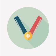 Ruler flat icon with long shadow eps10 N41