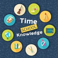 back to school abstract background of flat icons circle concept N2