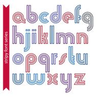 Double lines rounded font vector lined drop caps isolated