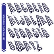 Geometric retro style graphic font in rotation vector alphabet N4