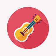 guitar flat icon with long shadow N23