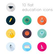 Modern flat icons vector collection with education theme