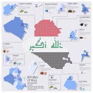 Dot And Flag Map Of Republic Iraq Infographic Design