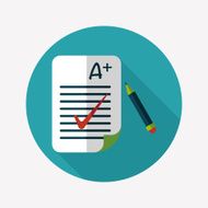 Good grade in examination flat icon with long shadow eps10 N6