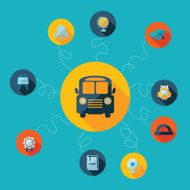 Flat concept set modern design with shadow education icons N23
