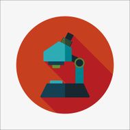 microscope flat icon with long shadow N27