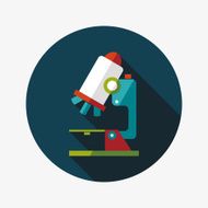 microscope flat icon with long shadow N28