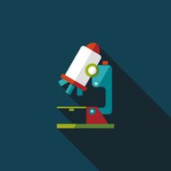 microscope flat icon with long shadow N29