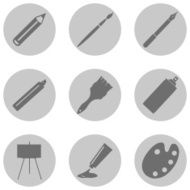 Vector Set of Art Painting and Drawing Icons N4