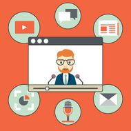 Webinar-kind of web conferencing holding online meetings and presentations