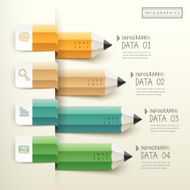 creative template of pencil bar chart infographic