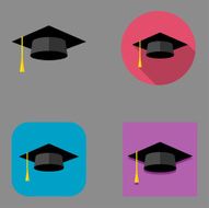 Flat Graduation Cap icons