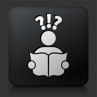 Black Square Button with Questions &amp; Reading