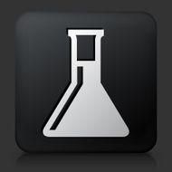 Black Square Button with Chemistry Flask Icon