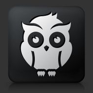 Black Square Button with Night Owl Icon