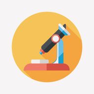 microscope flat icon with long shadow N30