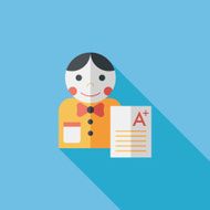 Good grades on exam flat icon with long shadow eps10 N15