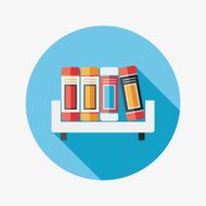bookshelf flat icon with long shadow eps10 N23