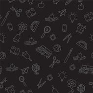 Back To School Supplies Background With Seamless pattern N8