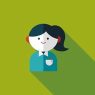 businesswoman flat icon with long shadow eps10 N13