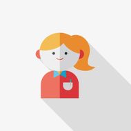 businesswoman flat icon with long shadow eps10 N14