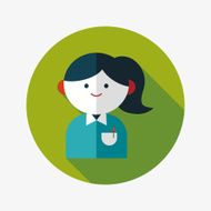 businesswoman flat icon with long shadow eps10 N15