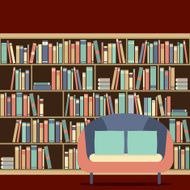 Reading Seat In Front Of A Bookcase N7