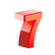 3d shiny red number 7 N2