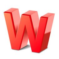 3d red letter W N3