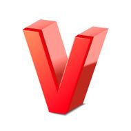 3d red letter V N3