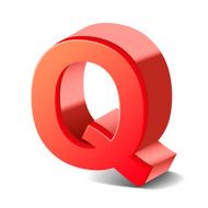 3d red letter Q N3