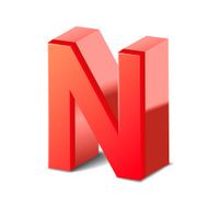 3d red letter N N4