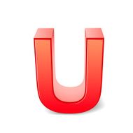 3d red letter U N6